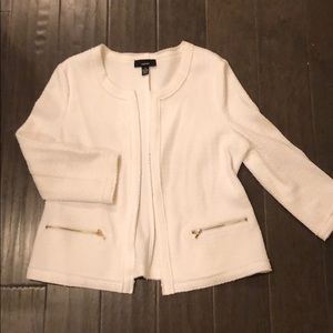 White Alfani Dressy Sweater Jacket